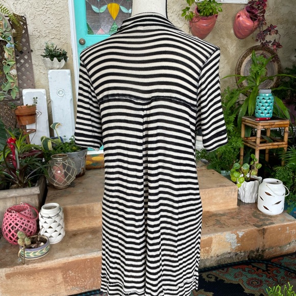 Free People We The Free Black&Cream Striped Tunic - Picture 4 of 6